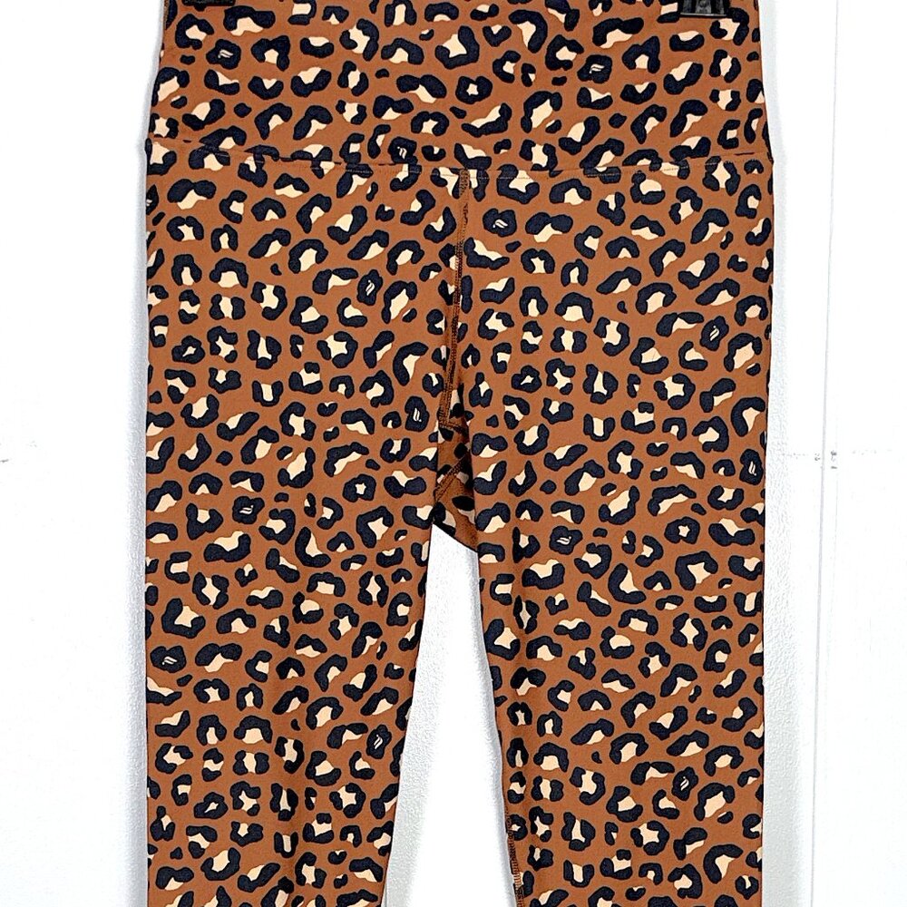 Fabletics Boost PowerHold High-Waisted 7/8 Leggings Pants Cheetah Animal Brown S